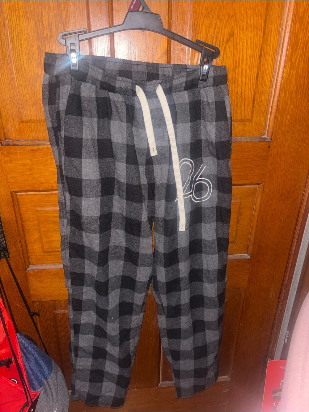 Cozy Black & Gray Plaid Lounge Pants with Drawstring